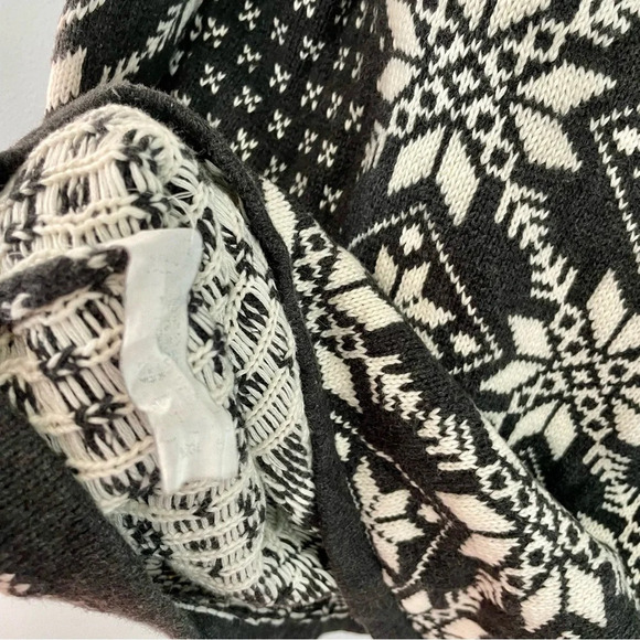 L.L. BEAN vintage chunky cotton grey and white quarter zip sweater size large - Picture 10 of 10